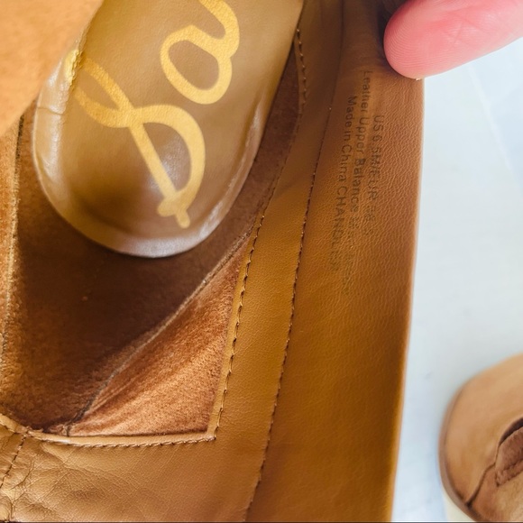 SAM EDELMAN Ankle Booties Chandler Zip Saddle Suede Heel Leather Boots Size:6.5 - Picture 9 of 9